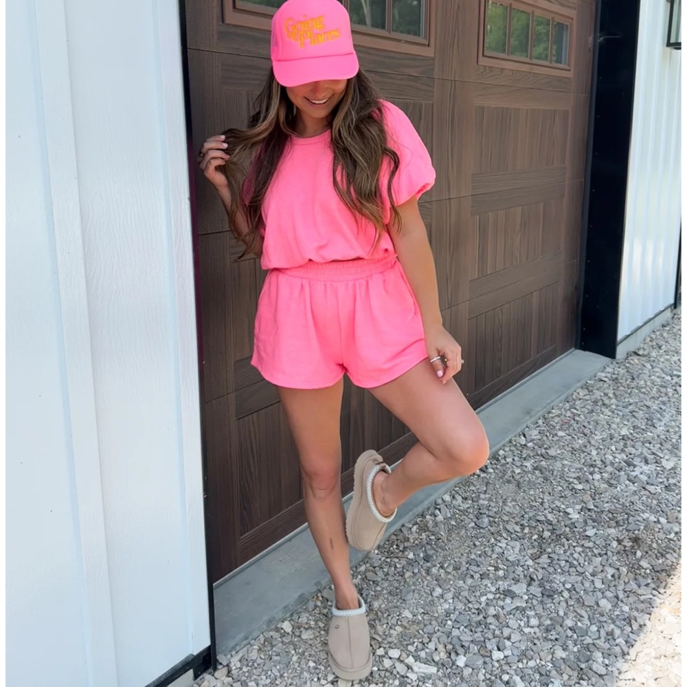 Bucket List Barbie Bubble Hem Shorts and Tee Set NWT